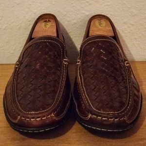 Men's Johnston and Murphy Brown Woven Loafer Size 11